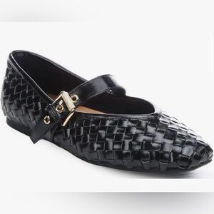 DV by Dolce Vita Mulaney Mary Jane Flat Black Woven Size 7.5
